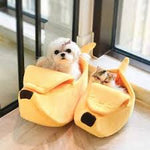 Banana Shape Fluffy Warm Plush Small Pet Bed