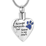 No Longer by My Side but Forever in My Heart Cremation Jewelry /Stainless Steel Pet Paw Keepsake