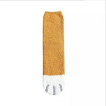 Plush Fleece Tube Socks Cute Cat Claw Pattern