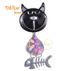 2020 New Design  Cat with Fish Bone  Enamel Brooches and Pins