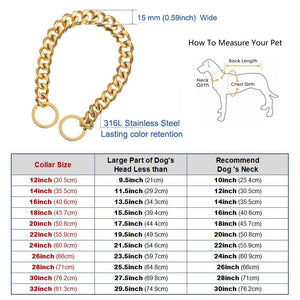 Choke Chain Stainless Steel Slip Dog Collar