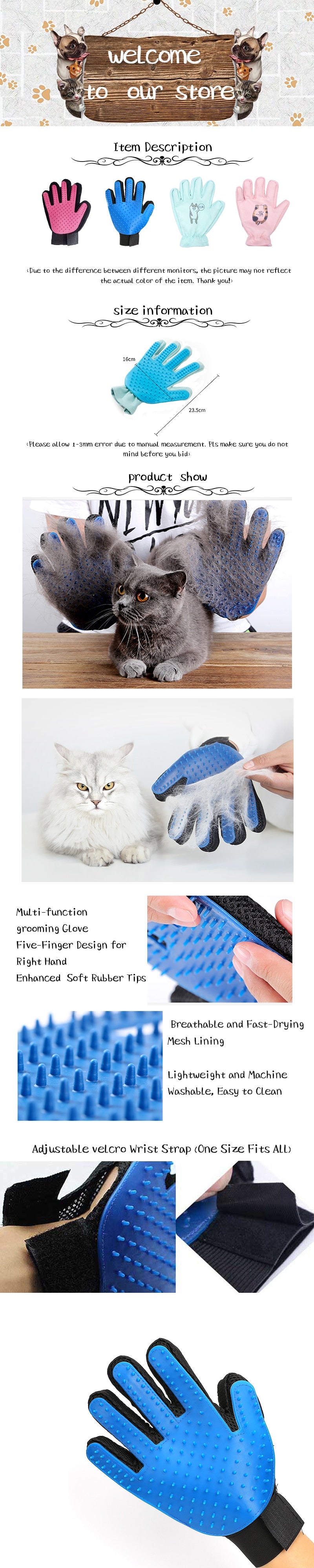 Pet Deshedding Brush Glove